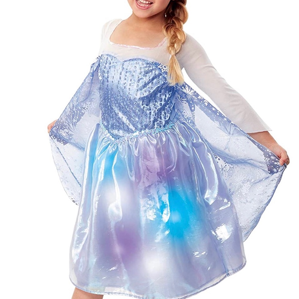 Elsa Dress Music And Light Up - Size 4-6X - New